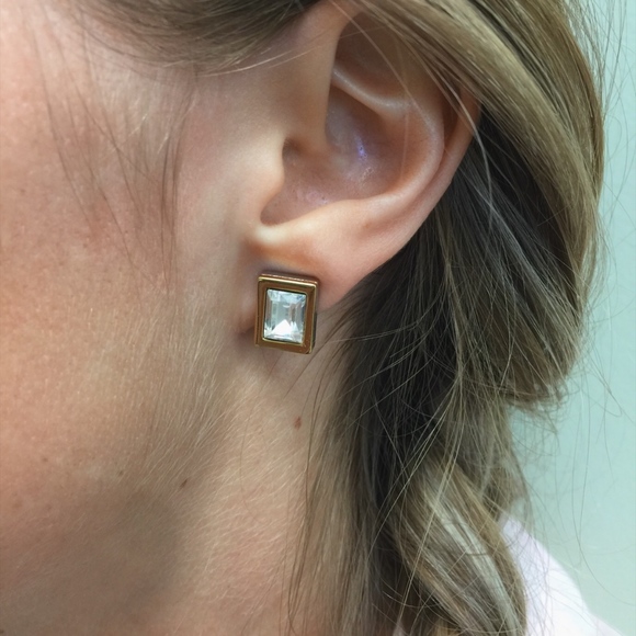 Gold plated earrings with Swarovski elements - Picture 3 of 3